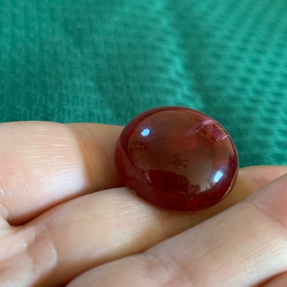 Vintage Red and Green Plastic Domed Earrings Button Style Acrylic Lucite - Picture 6 of 6